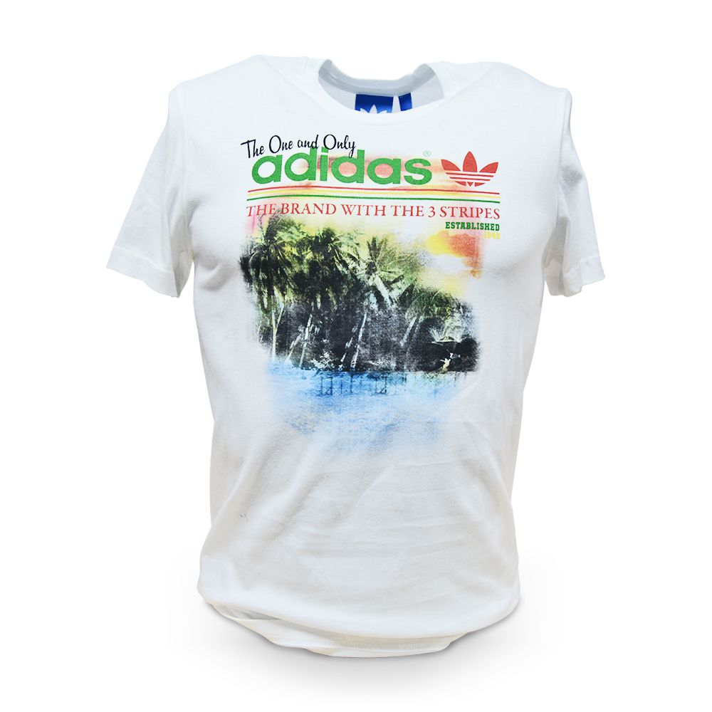 Adidas T shirt M G Fade Tee Palm Tree Summer Beach