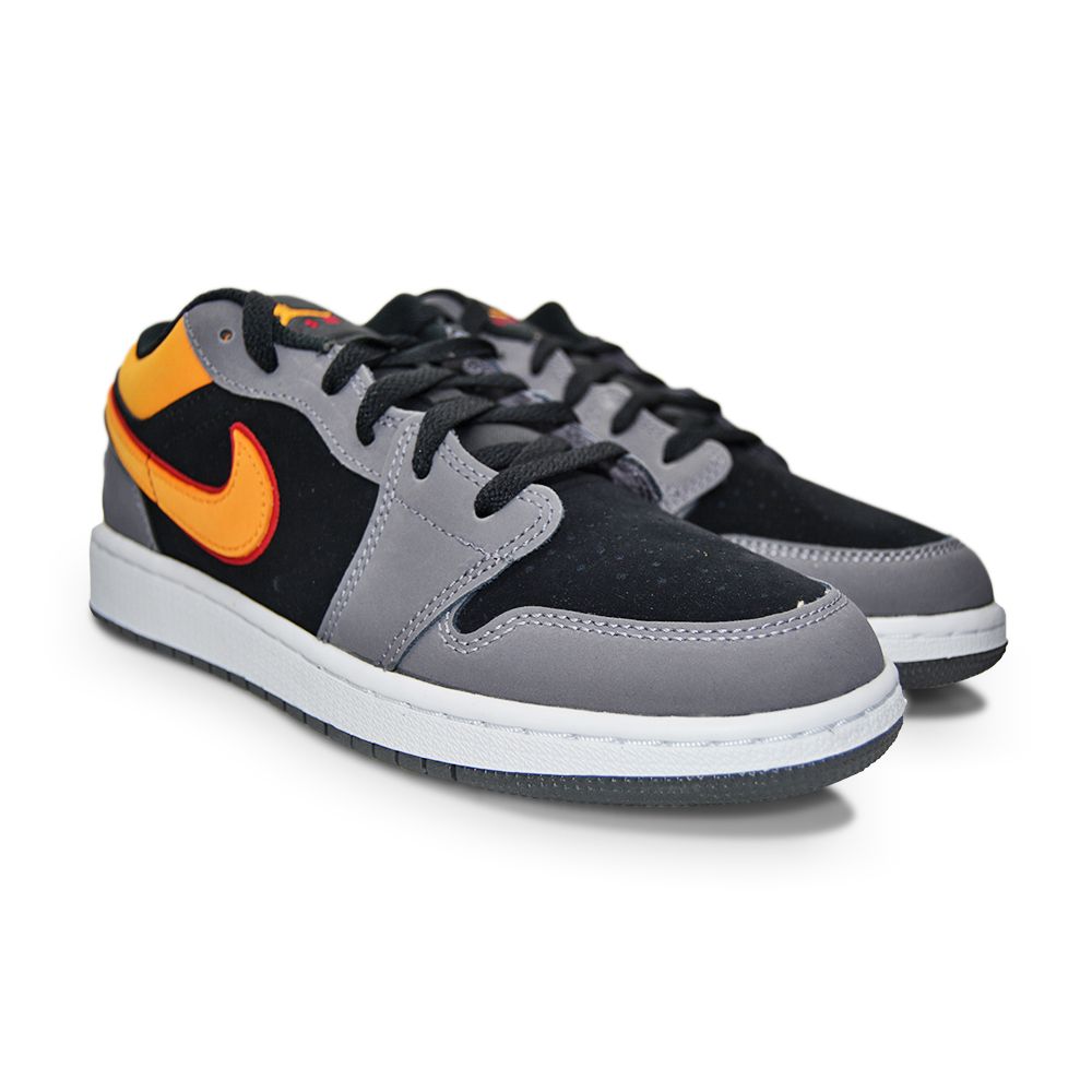 Juniors Nike Air Jordan 1 Low SE (GS) FN7671 008 Black Vivid Orange LT Graphite