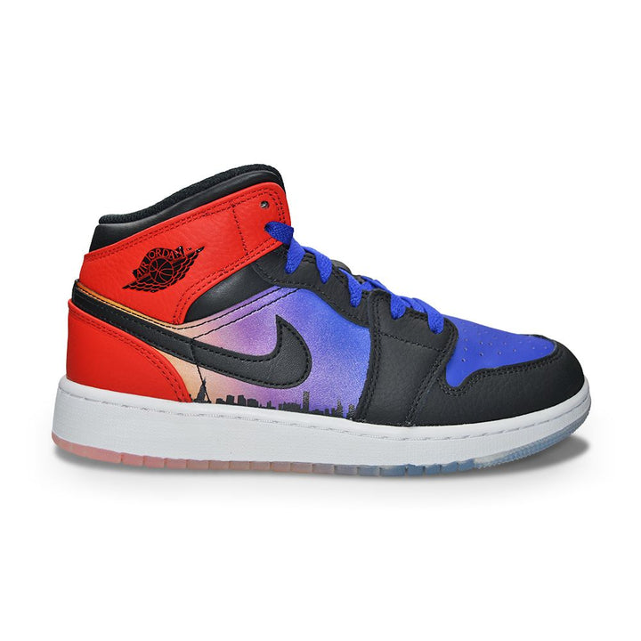 Juniors Nike Air Jordan 1 Mid "Skyline" (GS) - DX4379 400 - Concord Black