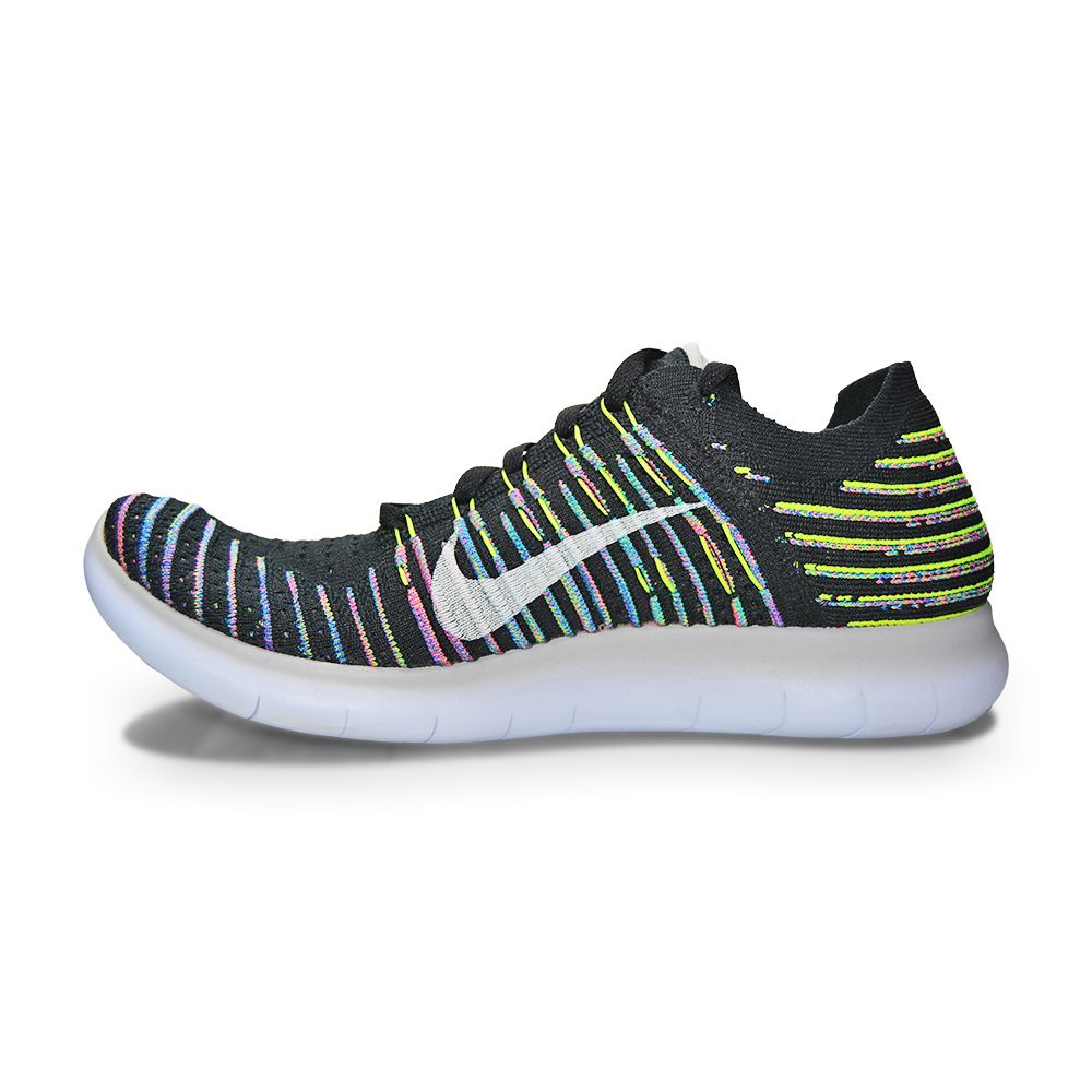 Men's Nike Free Run Flyknit - 831069 003 - Black  Volt Blue Lagoon