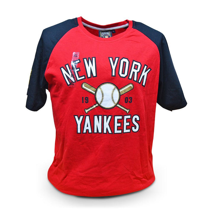 New York Yankees NYC T shirt Baseball Summer Vibes Red 100% Cotton Size XL