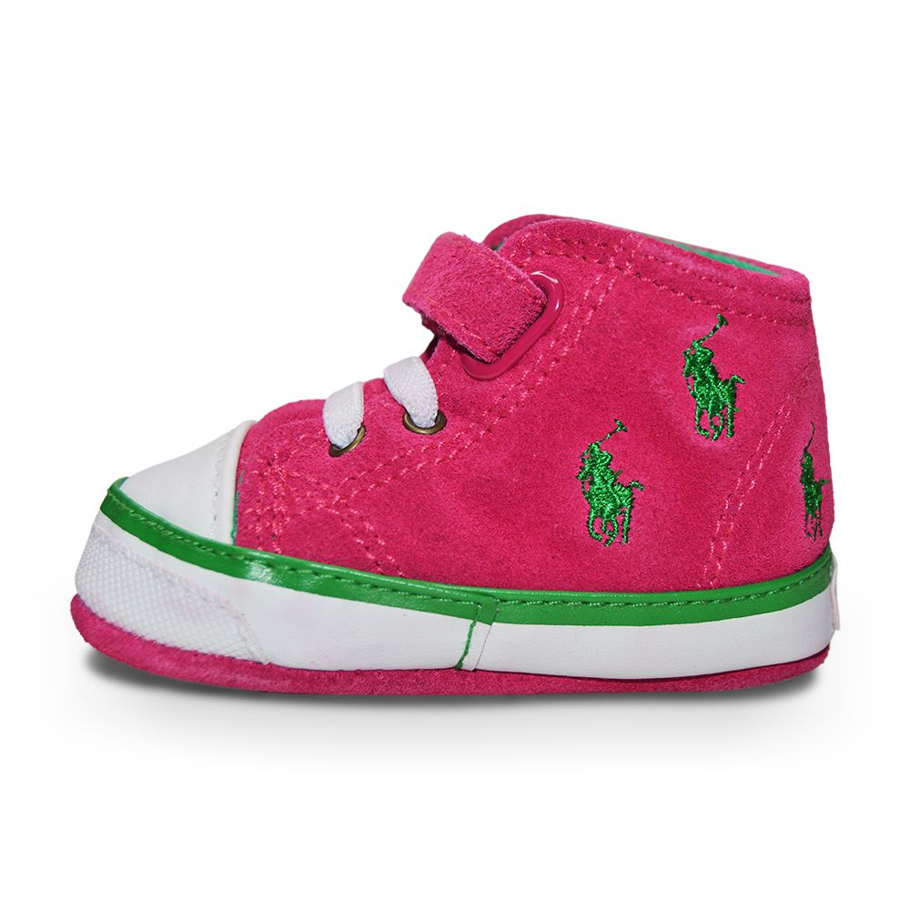 Ralph Lauren Polo Babys Booties Harbour Hi Pink Green 27406B