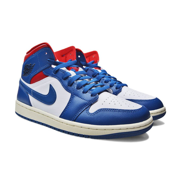 Womens Nike Air Jordan 1 Mid - BQ6472 146 - White French Blue Gym Red Sail