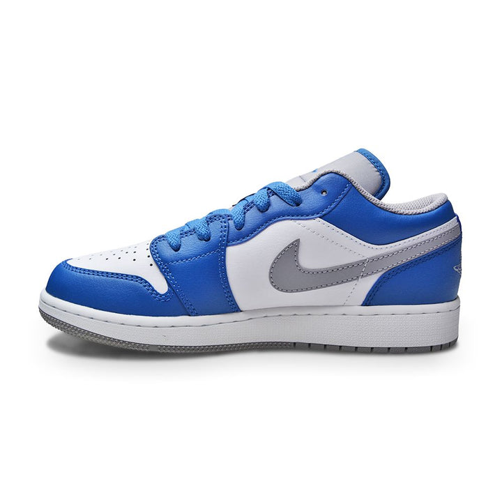 Juniors Nike Air Jordan 1 Low (GS) - 553560 412 - True Blue Cement Grey White