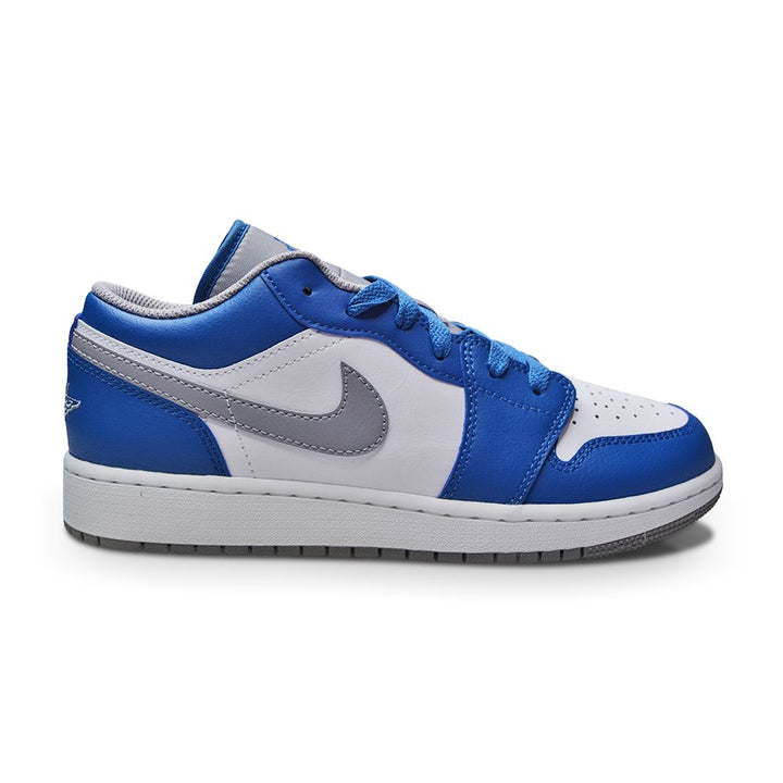 Juniors Nike Air Jordan 1 Low (GS) - 553560 412 - True Blue Cement Grey White