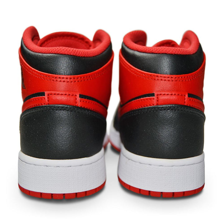 Juniors Nike Air Jordan 1 Mid 'Alternate Bred' (GS) DQ8423 060 Black Fire Red