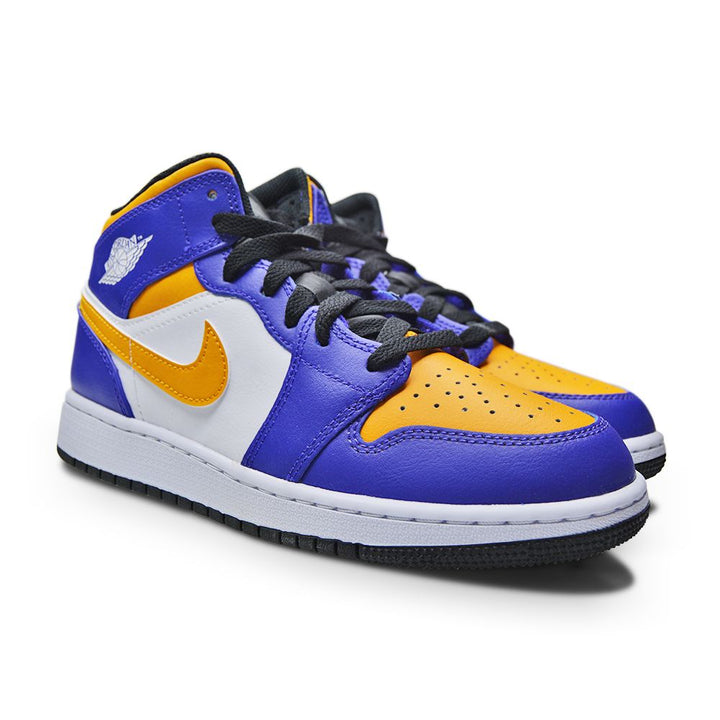 Juniors Nike Air Jordan 1 Mid (GS) - DQ8423 517 - Dark Concord Taxi White Black