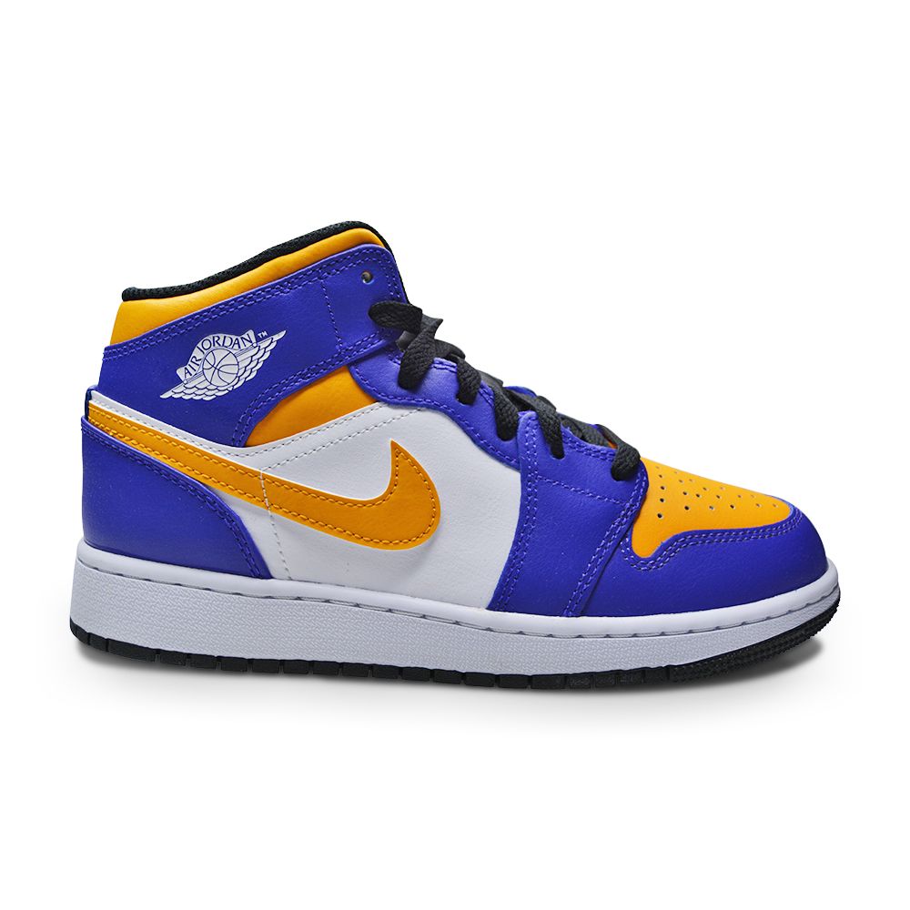 Juniors Nike Air Jordan 1 Mid (GS) - DQ8423 517 - Dark Concord Taxi White Black