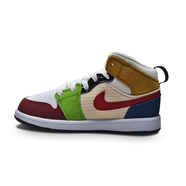 Kids Nike Air Jordan 1 Mid SE (PS) - DR6958 100 - White Gym Red Black