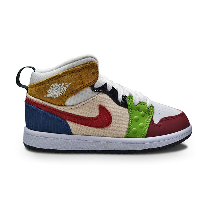 Kids Nike Air Jordan 1 Mid SE (PS) - DR6958 100 - White Gym Red Black