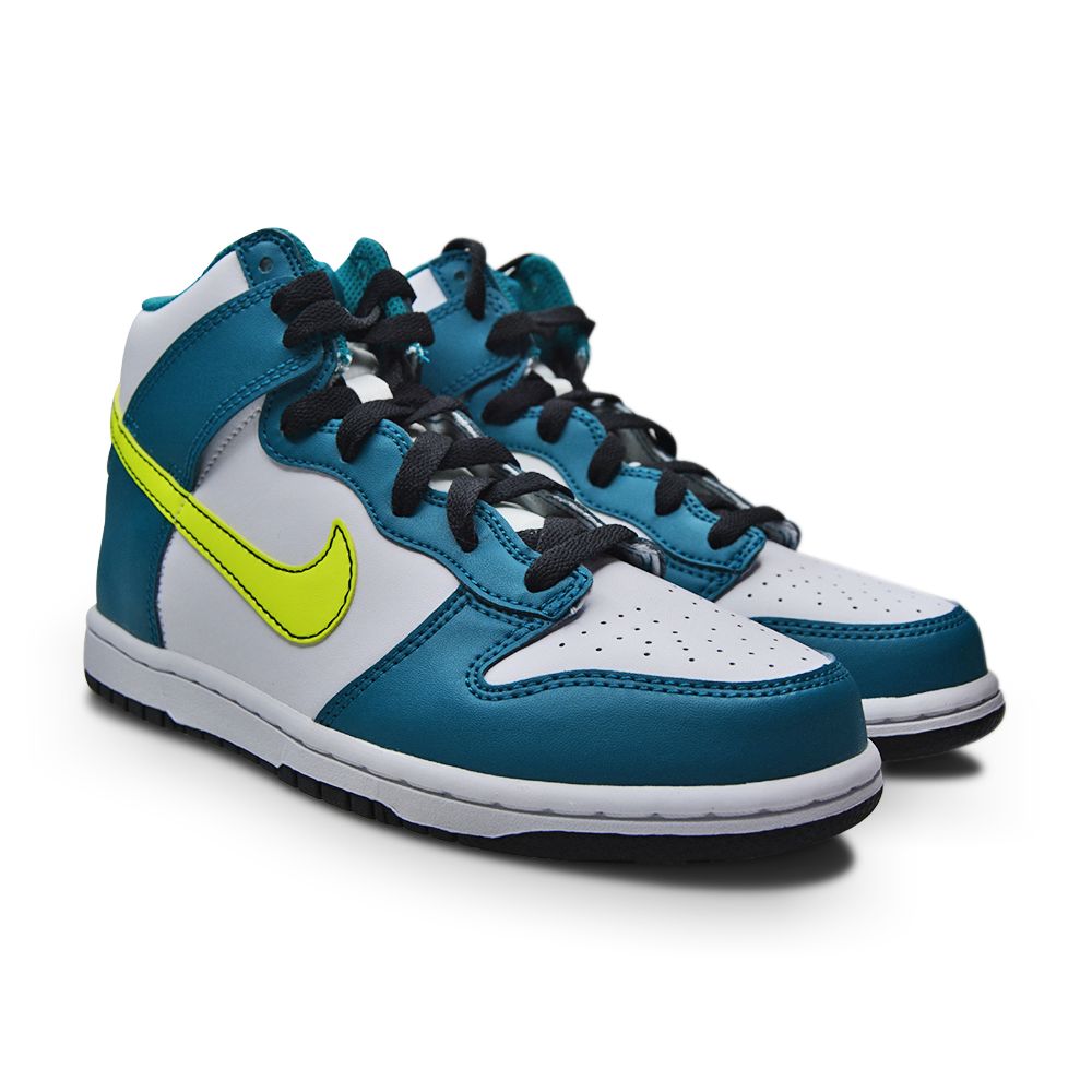 Kids Nike Dunk High (PS) - DD2314 109 - White Volt Bright Spruce Black