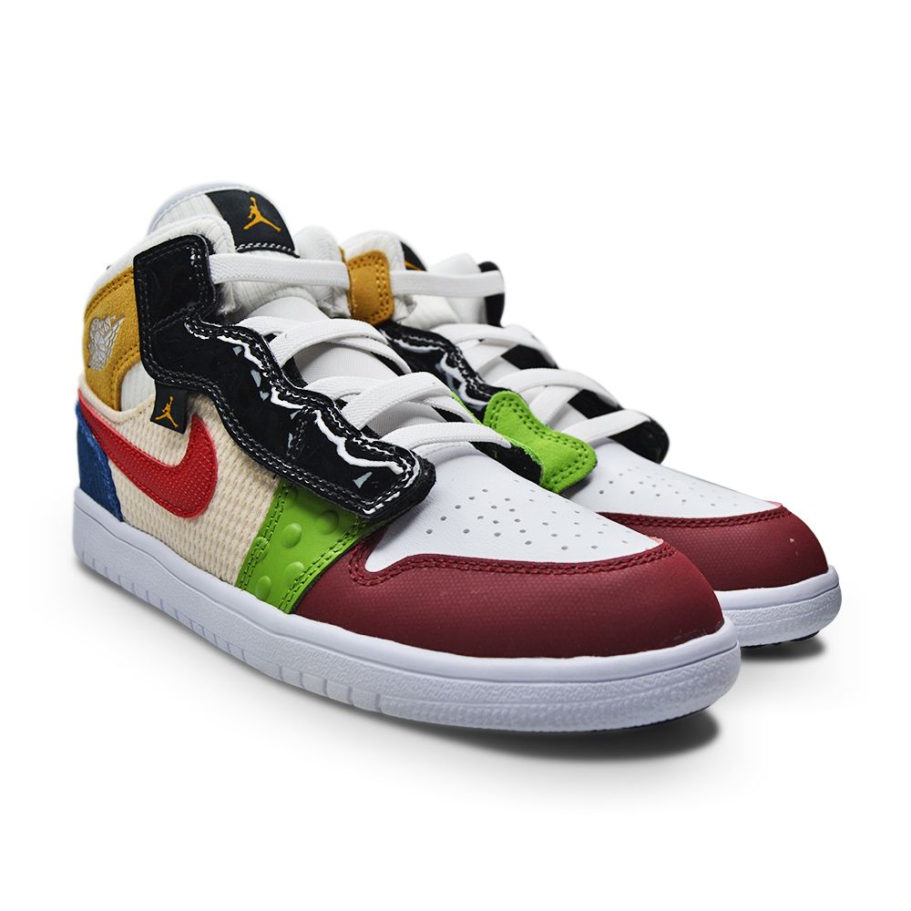 Kids Nike Jordan 1 Mid Alt SE (PS) - DR6962 100 - White Gym Red Black