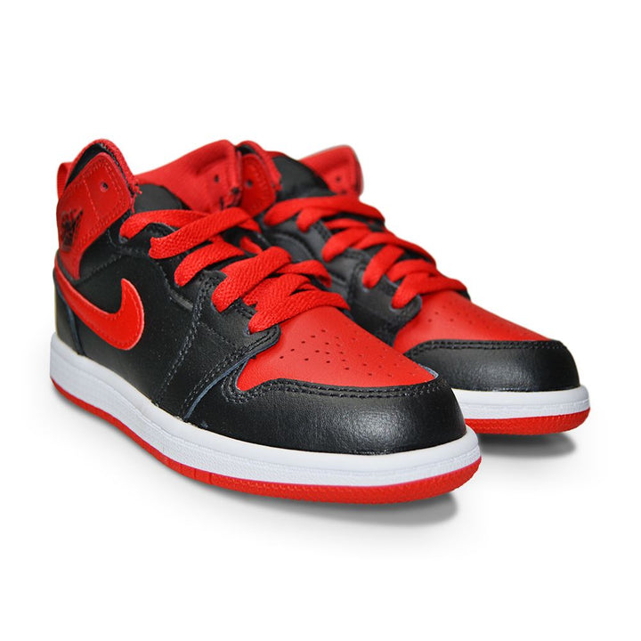 Kids Nike Jordan 1 Mid (PS) - DQ8424 060 - Black Fire Red White