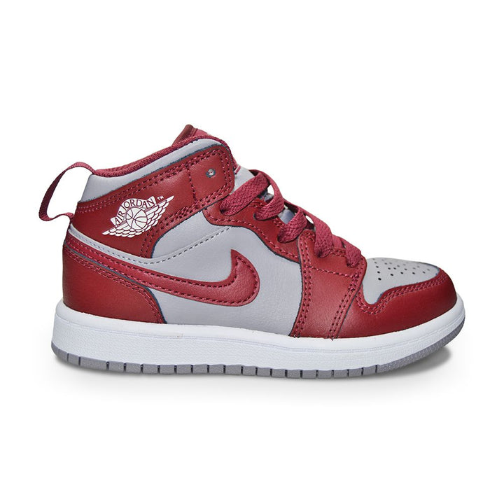 Kids Nike Jordan 1 Mid (PS) - DQ8424 615 - Cherrywood Red White