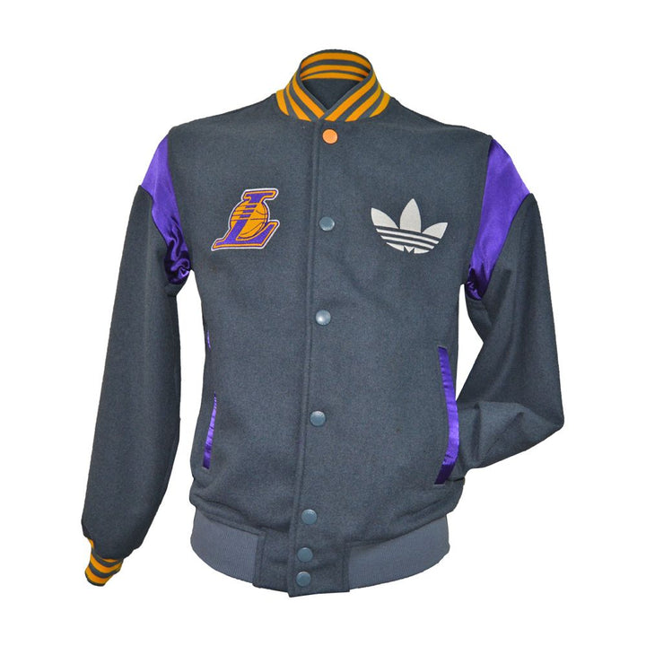 Mens Adidas Lakers Letter Jacket - F83430 - Dark Onyx-Mens-Adidas-Lakers Letter Jacket-4054069044907-sneakers Foot World