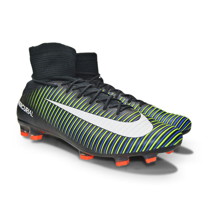 Mens Nike Mercurial Veloce III DF FG - 831961 013 - Black White Electric Green-Mens-Nike-sneakers Foot World