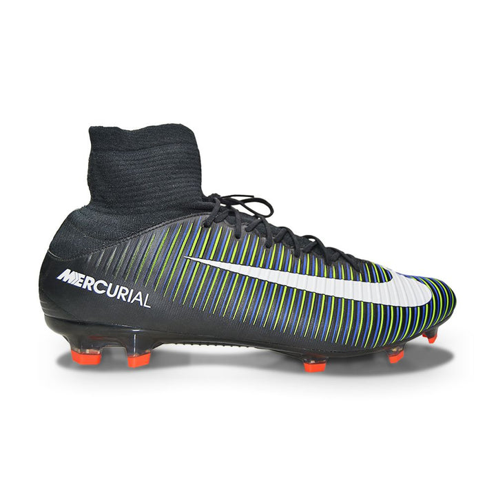 Mens Nike Mercurial Veloce III DF FG - 831961 013 - Black White Electric Green-Mens-Nike-sneakers Foot World