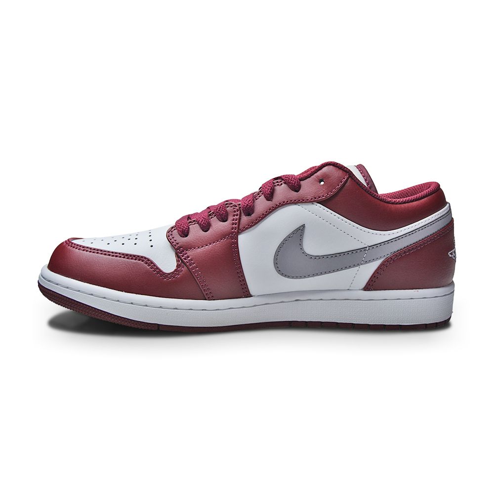 Mens Nike Air Jordan 1 Low "Bordeaux" - 553558 615 - White Dark Red Grey