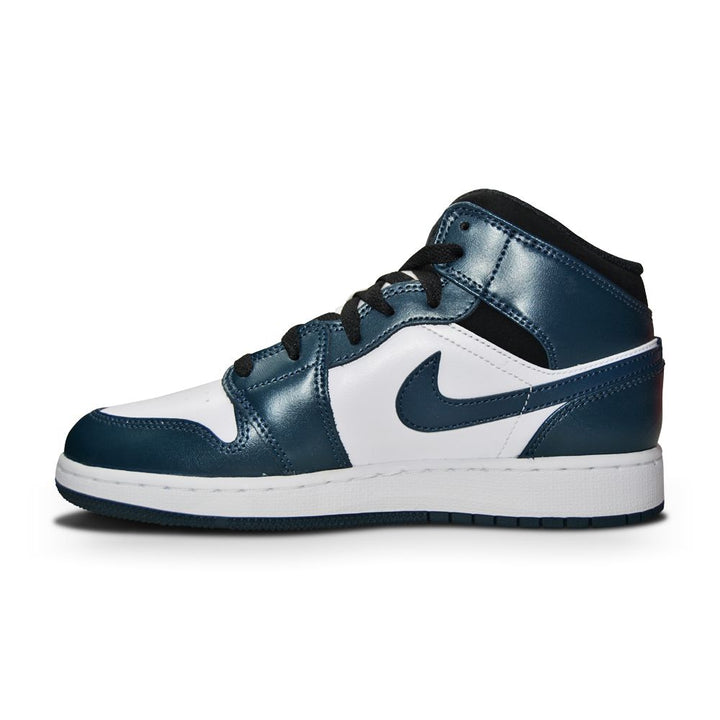 Juniors Nike Air Jordan 1 Mid - 554725 411- Armory Navy White Black