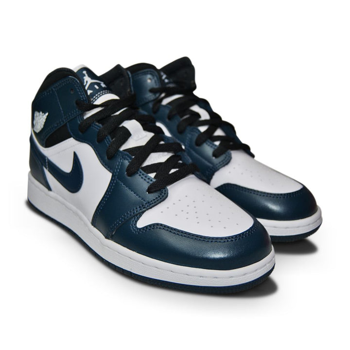 Juniors Nike Air Jordan 1 Mid - 554725 411- Armory Navy White Black