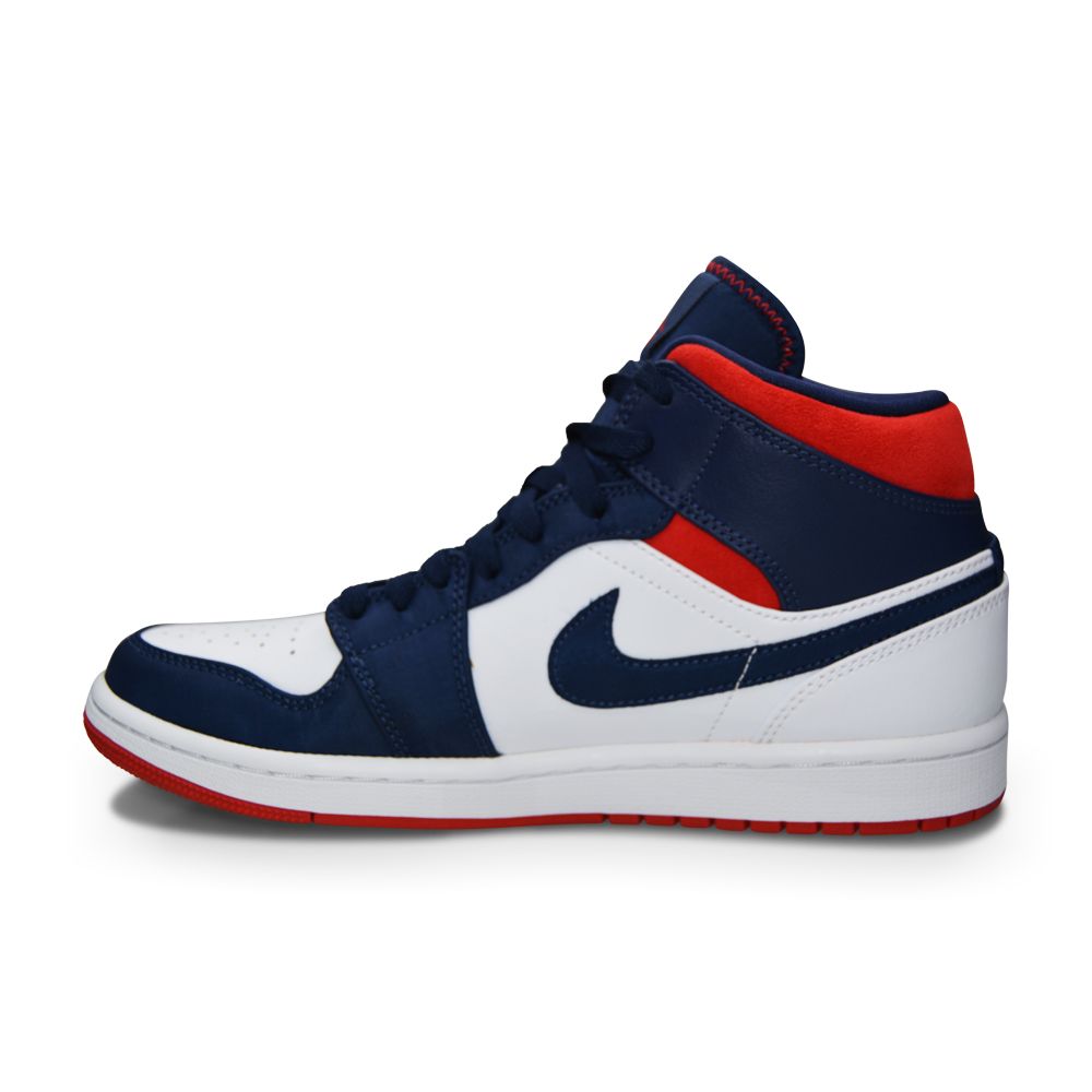 Juniors Nike Air Jordan 1 Mid (GS) "USA Olympic"  - BQ6931 104 - White University Red