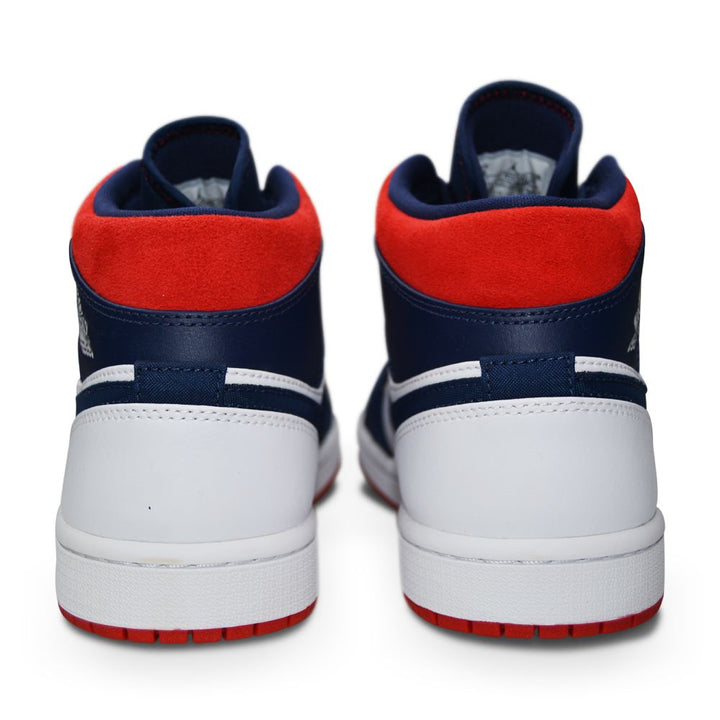 Juniors Nike Air Jordan 1 Mid (GS) "USA Olympic"  - BQ6931 104 - White University Red