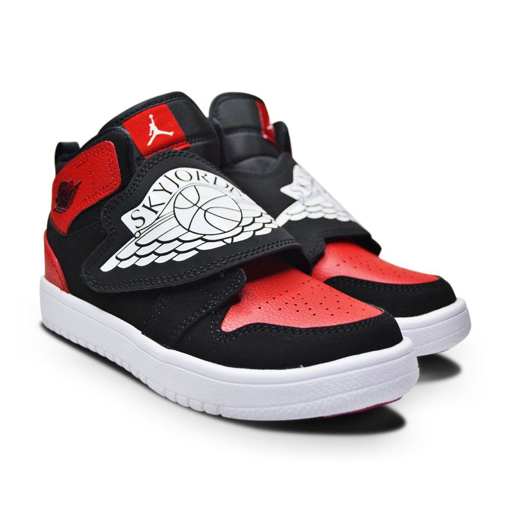 Kids Nike Sky Jordan 1 (PS) - BQ7197 001 - Black White Gym Red