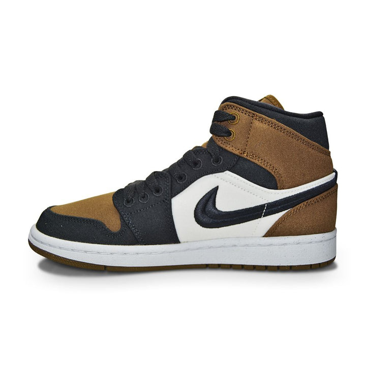 Womens Nike Air Jordan 1 Mid SE - DV0427 301 - Light Olive Black Sail White-Womens-Nike-Nike Air Jordan 1 Mid SE-sneakers Foot World