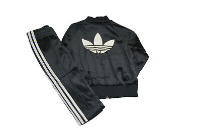 Babys Adidas Velour Track Suit Set - BQ4438 - Black White-Babys-Adidas-Adidas Brands, Suits & Sets-sneakers Foot World