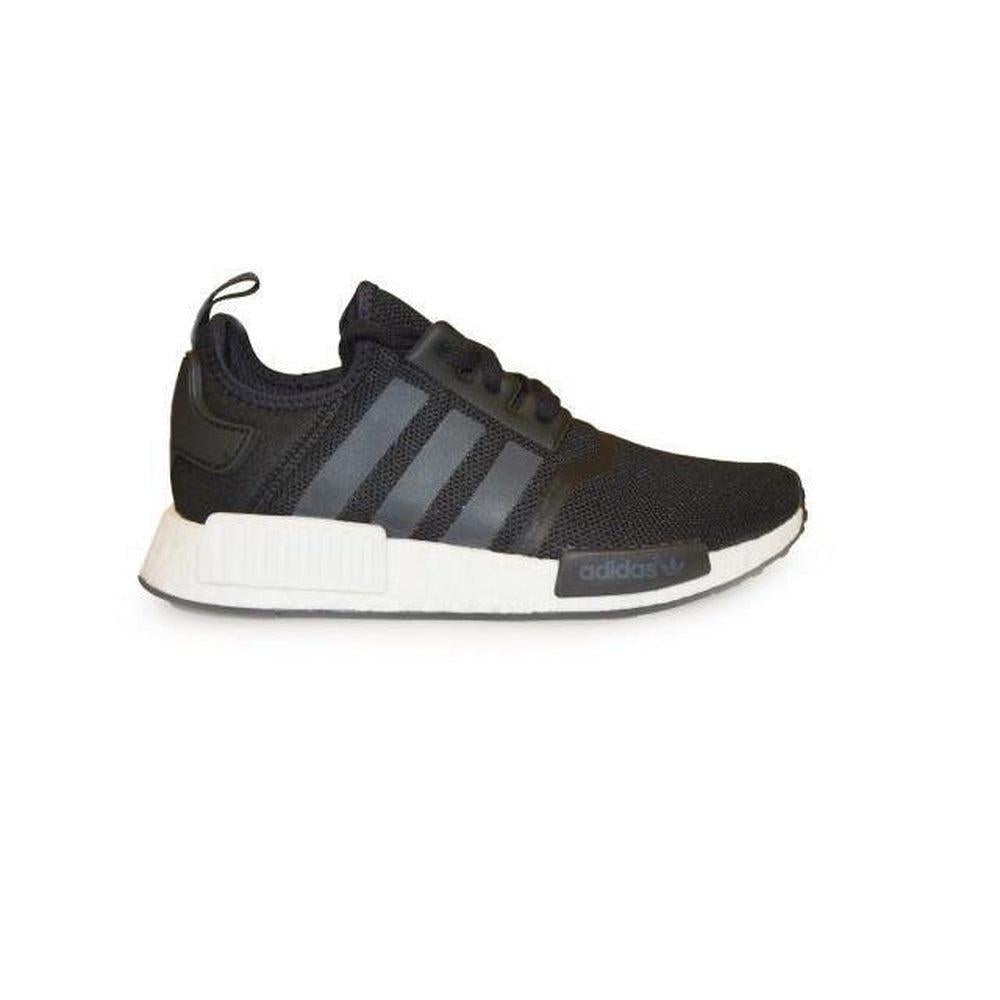 Juniors Adidas NMD_R1 J 'Core Black' - S80206 - Black White Trainers-Foot World UK