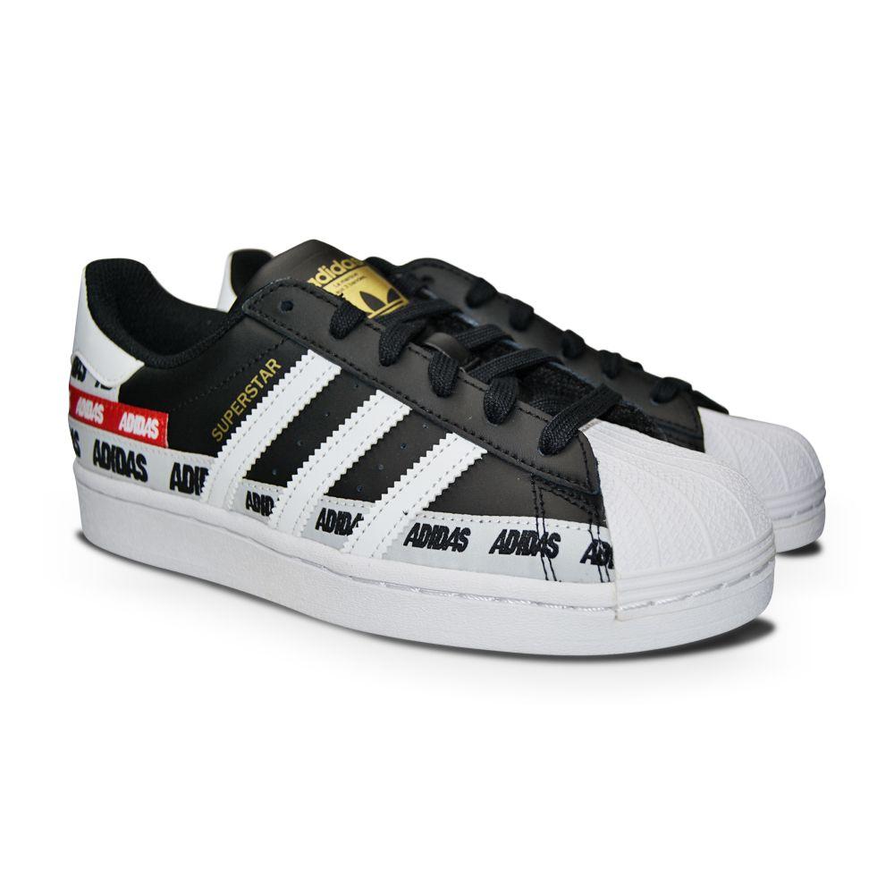 Juniors Adidas Superstar J - FX5872 - Black Superstar Taping-Adidas, Adidas Brands, Junior Footwear, Juniors (3-6), Super Star-Foot World UK