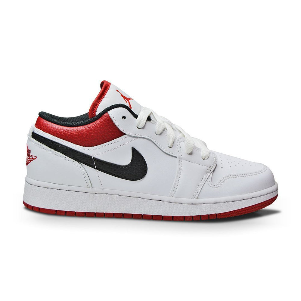 Juniors Nike Air Jordan 1 Low (GS) - 553560 118 - White gym Red Black-Footwear Kids, Jordan, Jordan 1, Jordan Brands, Junior Footwear, Juniors (3-6), Kids, New Arrivals, Nike Junior Footwear, Retro-Foot World UK