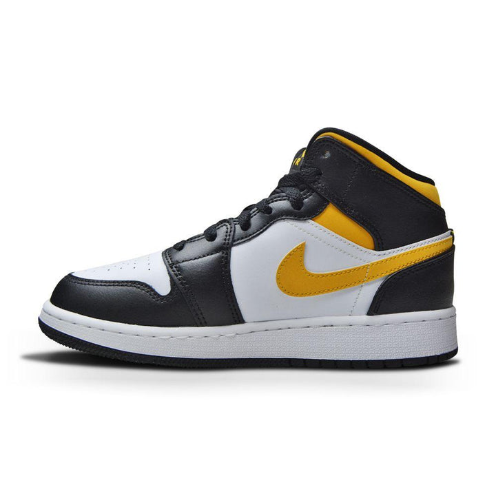 Juniors Nike Air Jordan 1 Mid (GS) - 554725 177 - White Pollen Black-Brands50, Jordan *Rare*, Jordan 1, Junior Footwear, Kids, Nike Junior Footwear-Foot World UK