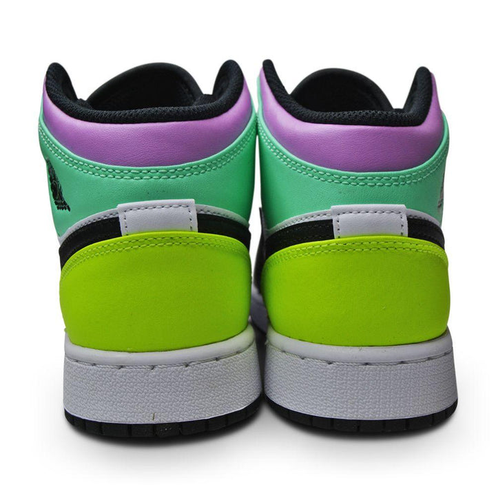 Juniors Nike Air Jordan 1 Mid (GS) "Pastel" - 554725 175 - White Black Volt Glo-Jordan *Rare*, Jordan 1, Jordan Brands, Junior Footwear, Juniors (3-6), Nike, Nike Brands, Nike Junior Footwear-Foot World UK