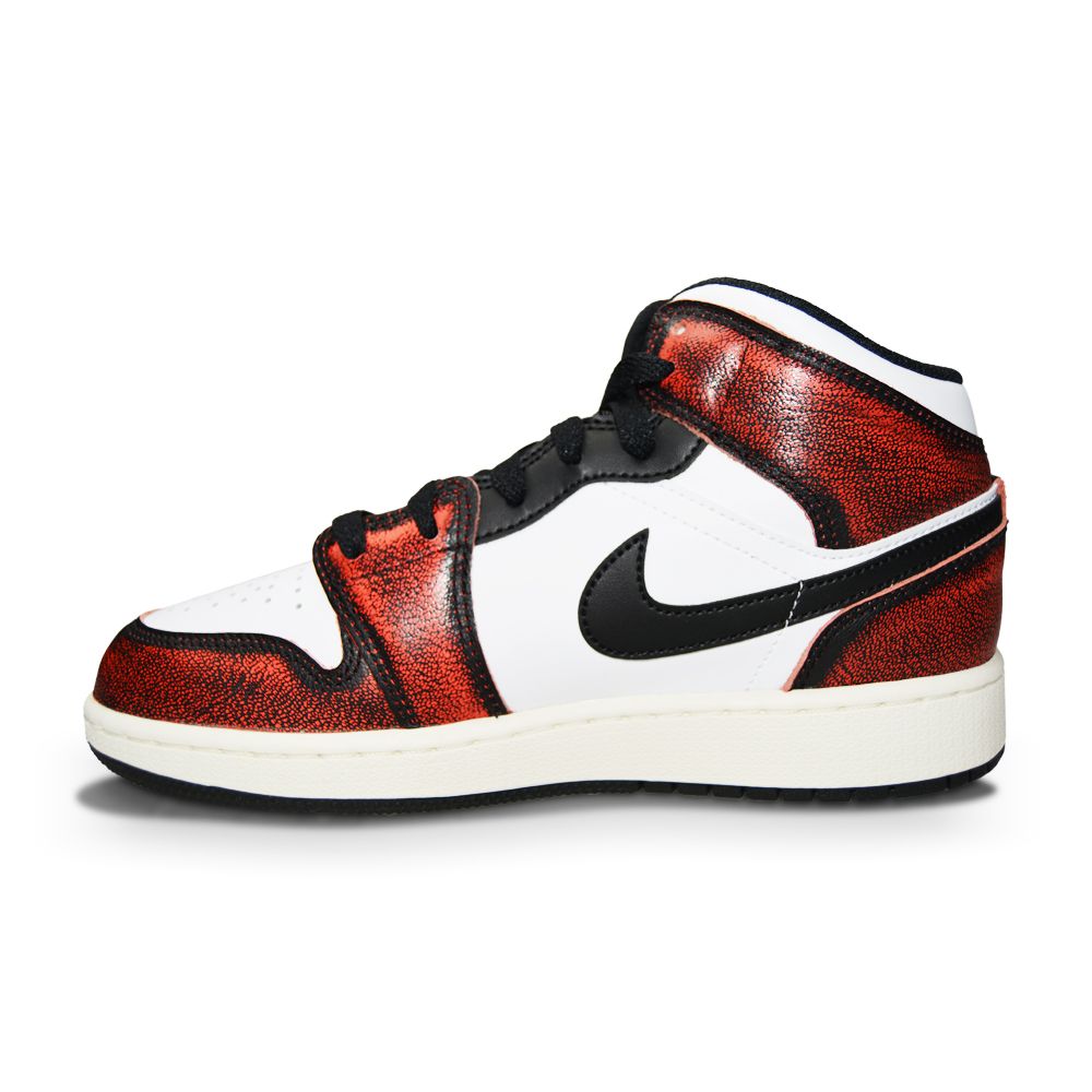 Juniors Nike Air Jordan 1 Mid SE (GS) -FB0568 006 - Black Infrared 23 White Sail-Juniors-Nike-Nike Air Jordan 1 Mid SE-sneakers Foot World