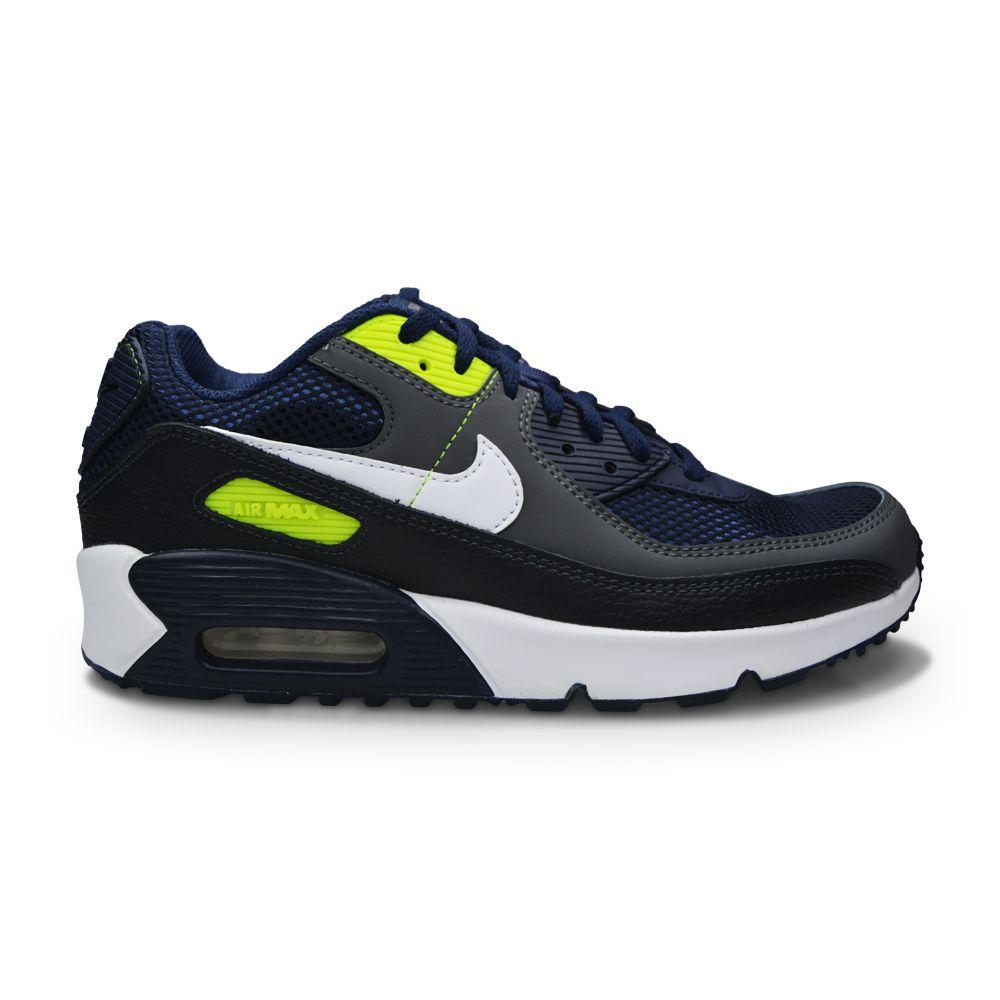 Juniors Nike Air Max 90 GS - DB2614 400 - Obsidian White Iron Grey-Air Max, Junior Footwear, Juniors (3-6), Nike Brands, Nike Junior Footwear-Foot World UK