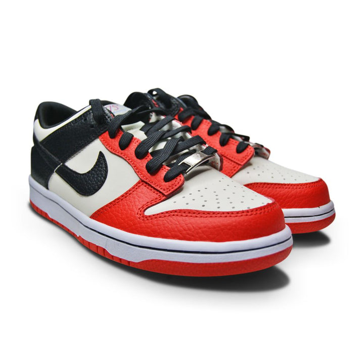 Juniors Nike Dunk Low (GS) - DO6288 100 - Sail Black Chile Red-Juniors-Nike-*Rare*, Brands50, Dunk, Junior Footwear, Kids *Rare*, Nike, Nike Junior Footwear-sneakers Foot World