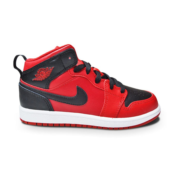 Kids Nike Jordan 1 Mid (PS) - 640734 660 - Gym Red Black White-Kids-Nike-Jordan 1 Mid-sneakers Foot World