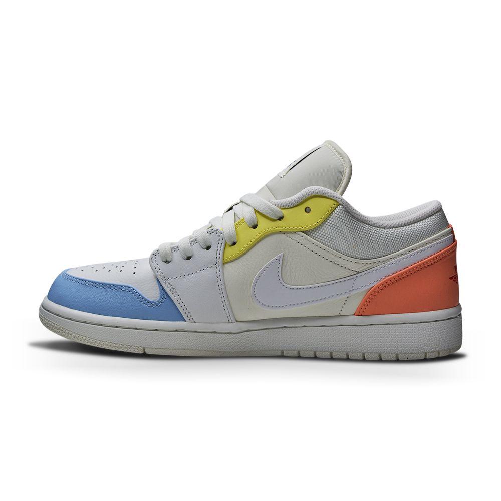 Mens Nike Air Jordan 1 Low - DJ6909 100 - Sail White- LT Zitron-Casual Trainers, Footwear, High Tops, Men, Men's Footwear, Nike Brands, Running-Foot World UK