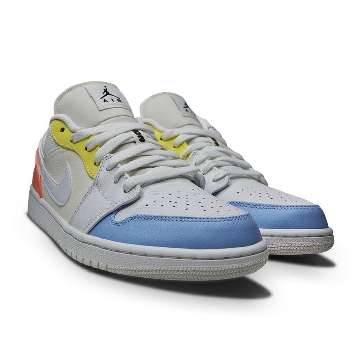 Mens Nike Air Jordan 1 Low - DJ6909 100 - Sail White- LT Zitron-Casual Trainers, Footwear, High Tops, Men, Men's Footwear, Nike Brands, Running-Foot World UK