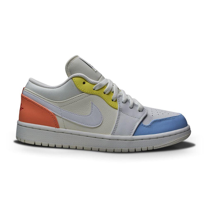 Mens Nike Air Jordan 1 Low - DJ6909 100 - Sail White- LT Zitron-Casual Trainers, Footwear, High Tops, Men, Men's Footwear, Nike Brands, Running-Foot World UK