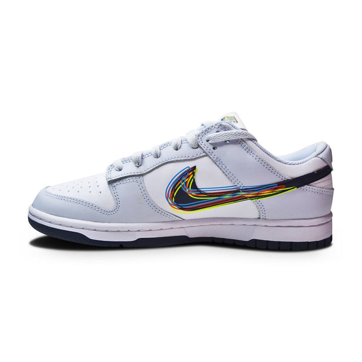 Mens Nike Dunk Low 3D Swoosh - DV6482-100 - White Blackened Blue Volt-Mens-Nike-sneakers Foot World