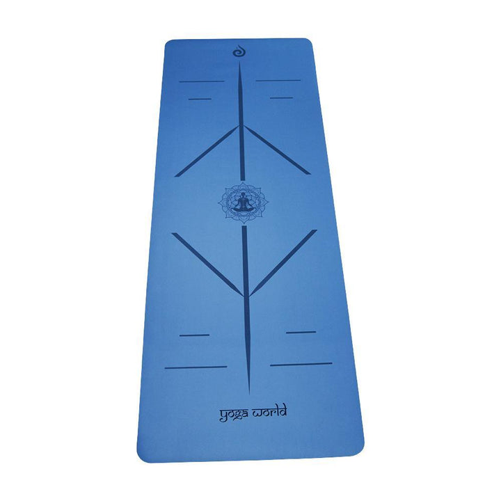 Yoga World Alignment Yoga Mat - Non-Slip & Anti-Skid TPE Rubber Underside - Soft-Yoga Mats-Foot World UK