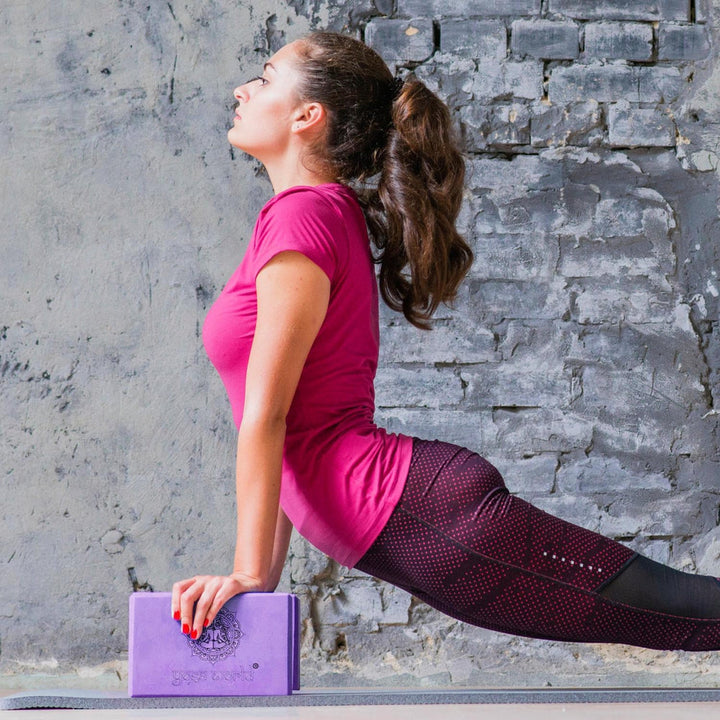 Purple Bundles-YOGA WORLD PU YOGA MAT BUNDLE INCLUDES: Purple Mandala or Alignment Yoga Mat, 1 Cork block, 1 Foam Block and a Purple & Black Stretch Belt. £109 If bought separately. Non-Slip Surface & Anti-Skid TPE Underside - Excellent Grip in Wet & Dry Conditions - Soft, Eco-Conscious, Biodegradable Floor Cushion for Exercises - 185 x 68 x 0.4cm MYSTICAL & MYSTERIOUS - This beautiful workout mat is made with a premium PU material that helps keep sweat and dirty elements from penetrating the ma