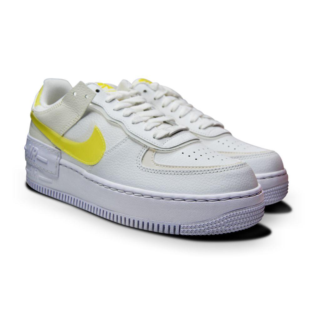 Womens Nike Air Force 1 Shadow - DM3034 100- Summit White Opti Yellow-*Rare*, Air Force 1, Footwear Women, High Tops Footwear, Nike, Running Footwear, Women-Foot World UK