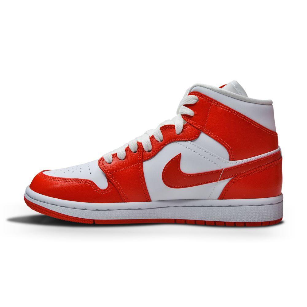 Womens Nike Air Jordan 1 Mid BQ6472 116 White Habanero Red White-Footwear Women, Jordan, Jordan *Rare*, Nike Brands, Retro, Running Footwear, Womens-Foot World UK