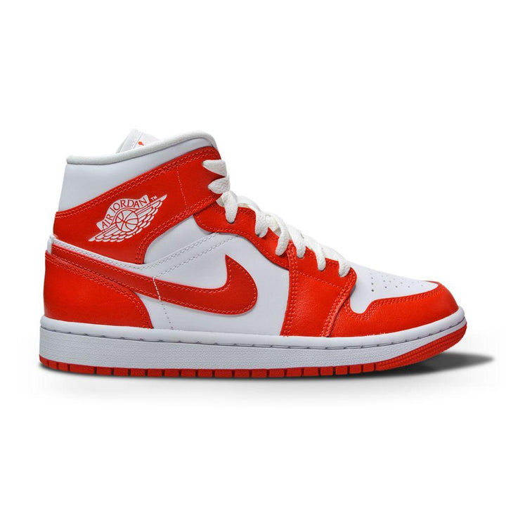 Womens Nike Air Jordan 1 Mid BQ6472 116 White Habanero Red White-Footwear Women, Jordan, Jordan *Rare*, Nike Brands, Retro, Running Footwear, Womens-Foot World UK