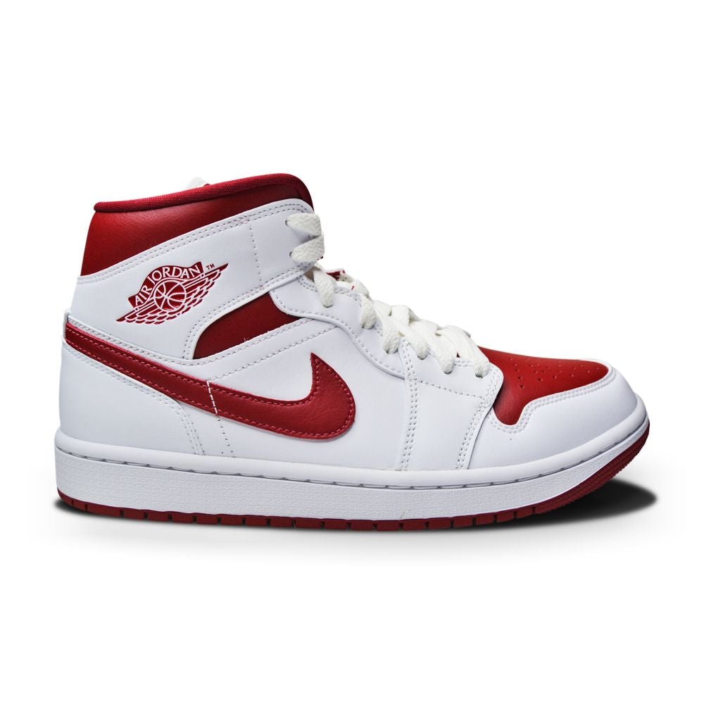 Womens Nike Air Jordan 1 Mid "Reverse Chicago" - BQ6472 161 - Pomegranate White-Womens-Nike-sneakers Foot World