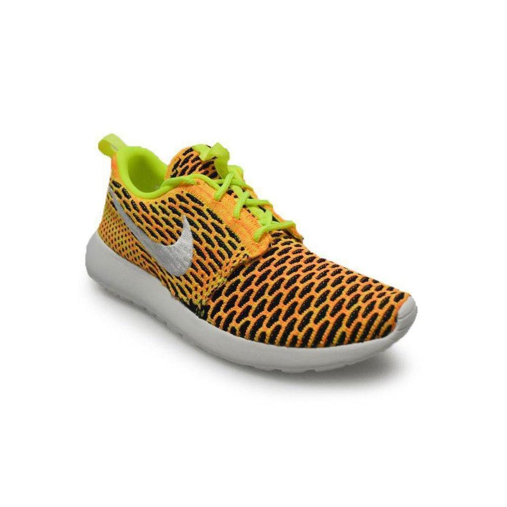 Womens Nike Roshe One Flyknit - 704927702 - Yellow Orange Black Trainers-Nike Brands, Roshe, Running Footwear-Foot World UK